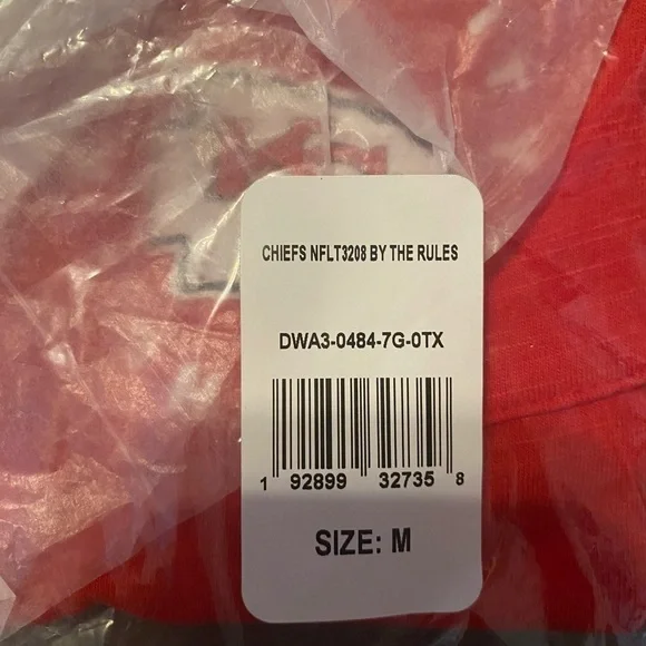 NEW- Kansas City Chiefs Women's By The Rules V-Neck T-Shirt - Red. Medium - Picture 4 of 5